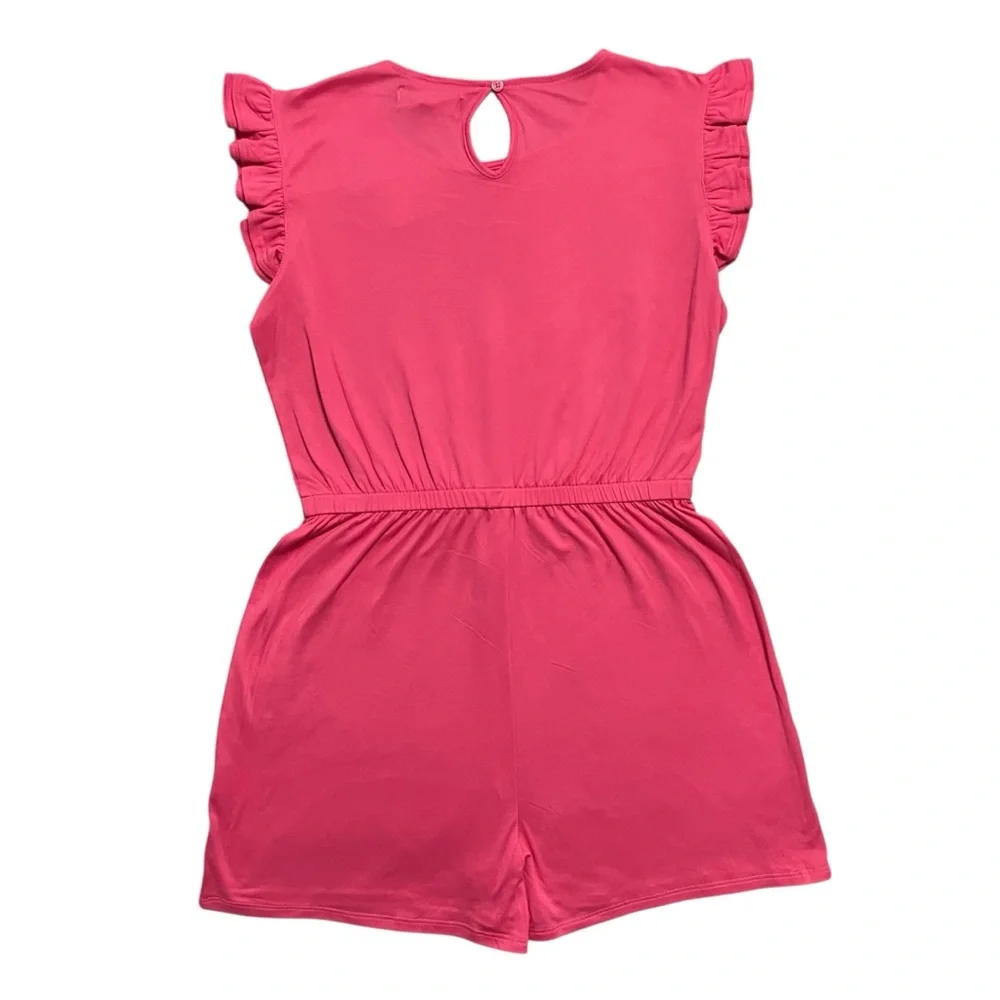 NEW BCBG Girls L (14/16) Pink Ruffle Sleeve Romper